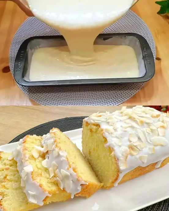 Coconut Cake with Coconut Icing Drip