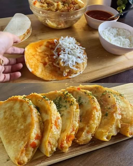 Cheese, Potato and Onion Tortilla Rolls