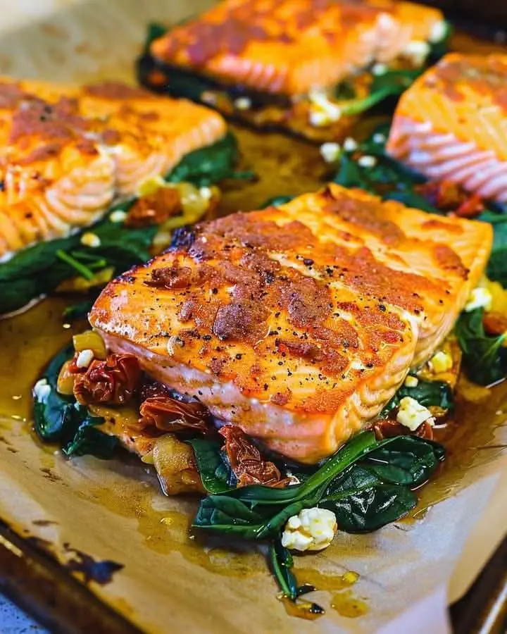  Mediterranean-Style Stuffed Salmon 