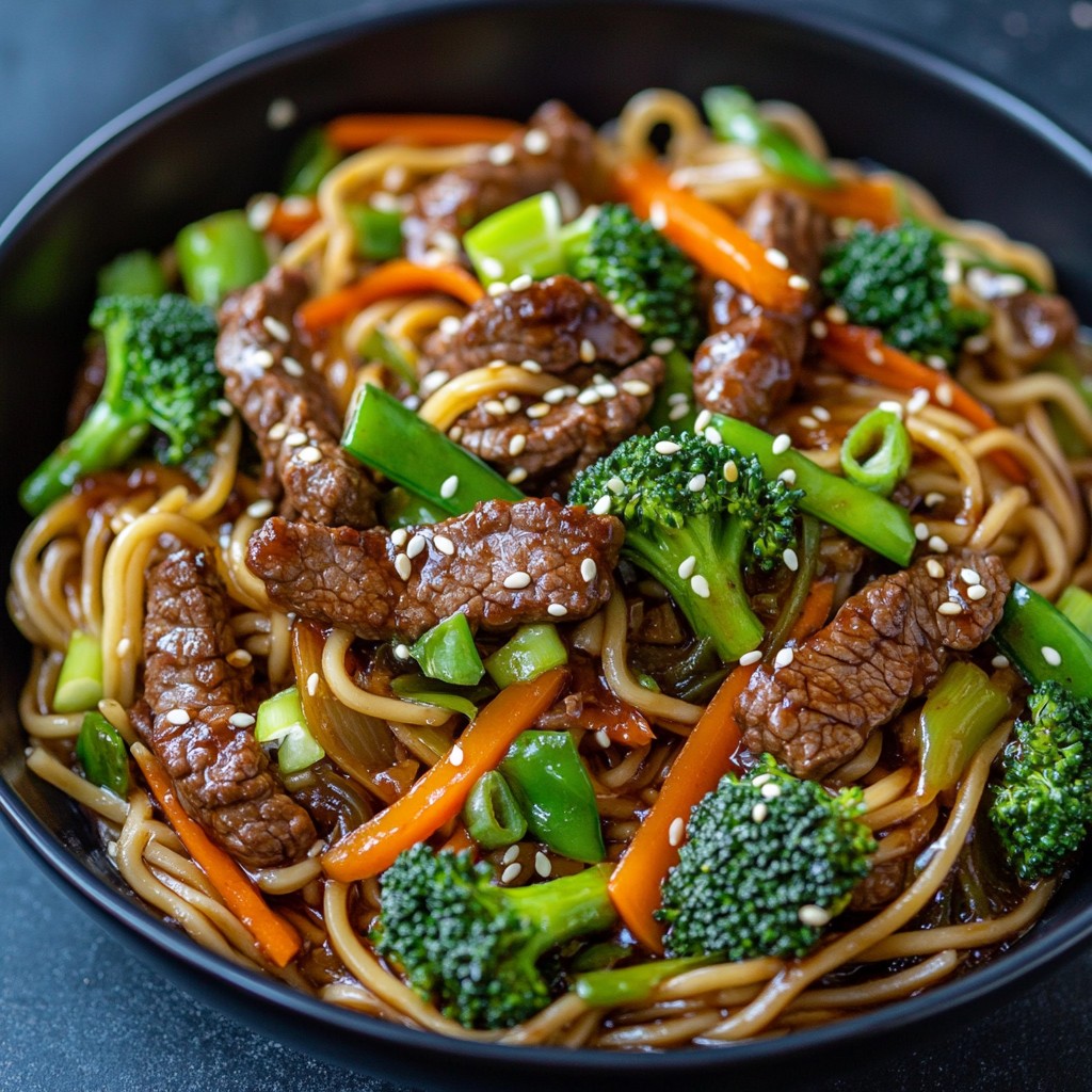 Beef Broccoli with Stir-Fried Noodles