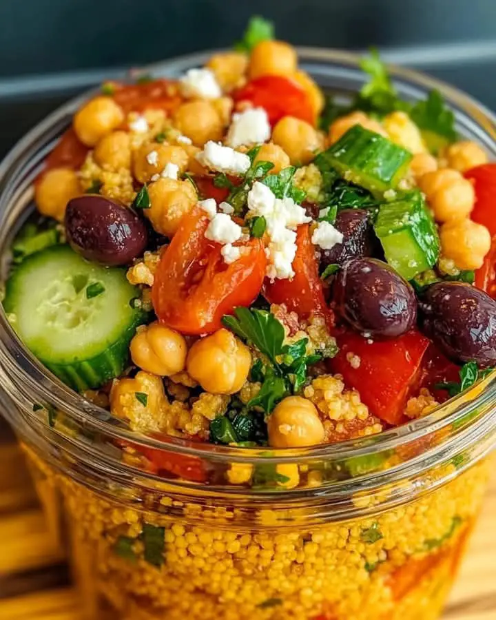 Greek Couscous & Veggie Jar Salads