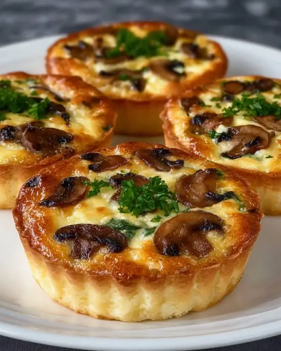 Mini Mushroom and Spinach Quiche Recipe