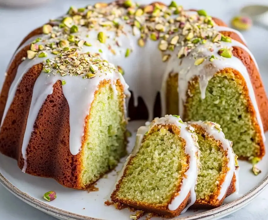 Pistachio Bundt Cake with Vanilla Frosting 1 502560151 122224239986083266 793851454435668190 n