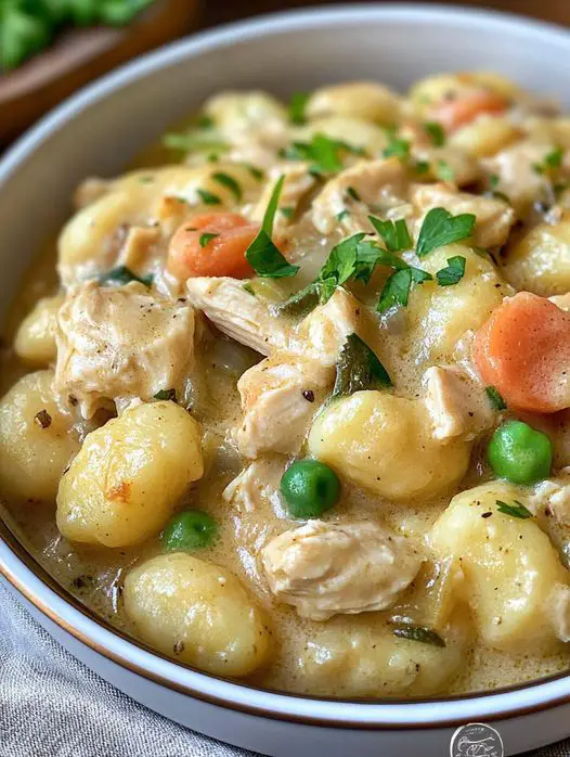 One Pot Gnocchi Chicken Pot Pie