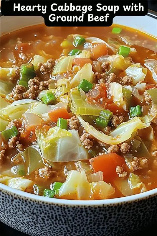 Hearty Cabbage Soup with Ground Beef