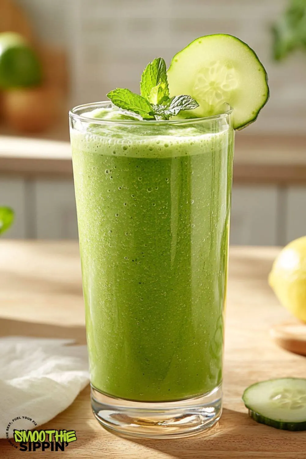cucumber mint smoothie light hydrating drink 1