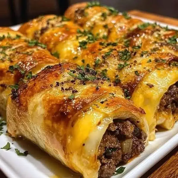 Garlic Butter Beef Cheeseburger Rollups