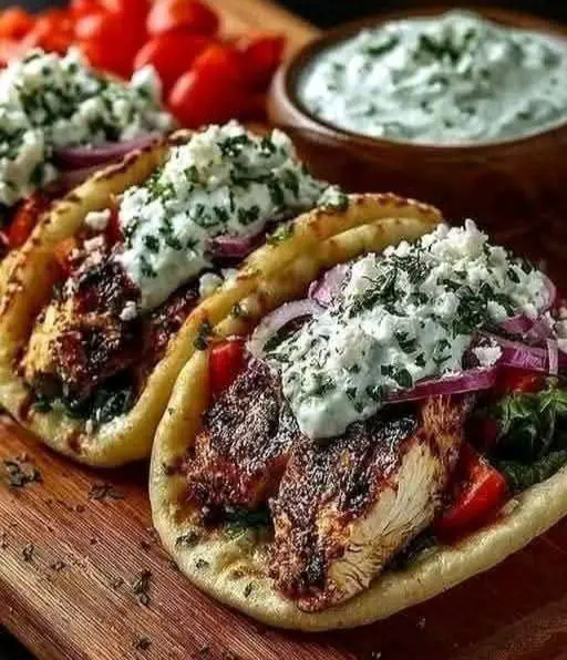Greek-Style Chicken Gyros with Homemade Tzatziki