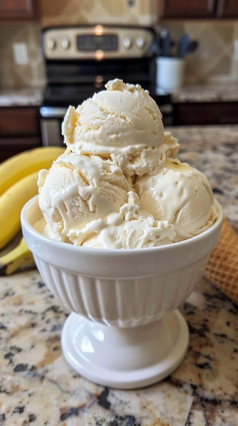 Homemade No-Churn Banana Ice Cream