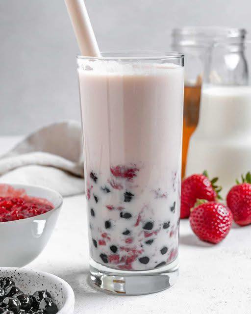 Homemade Strawberry Boba Tea Recipe