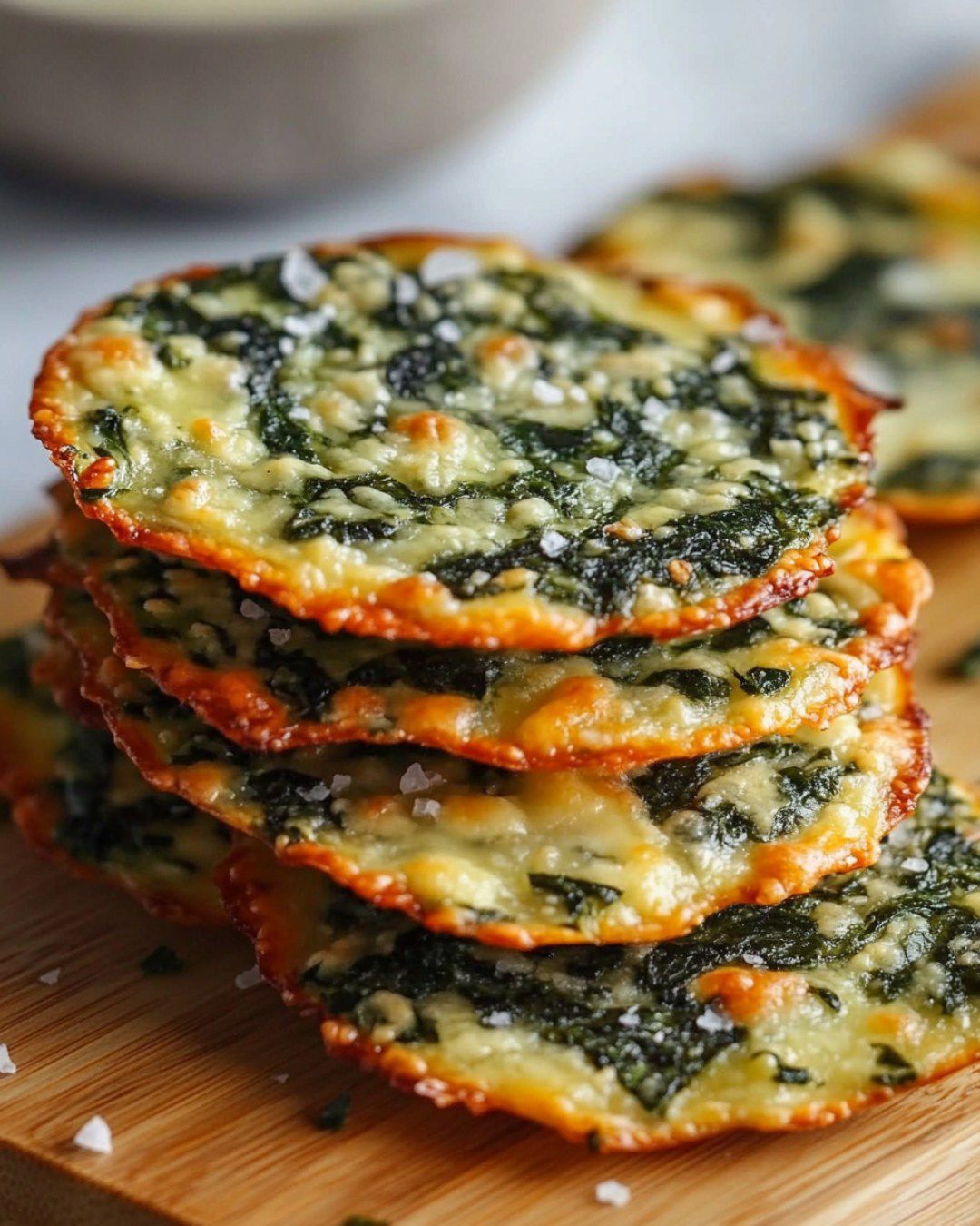 Spinach Dip Cheese Crisps Recipe