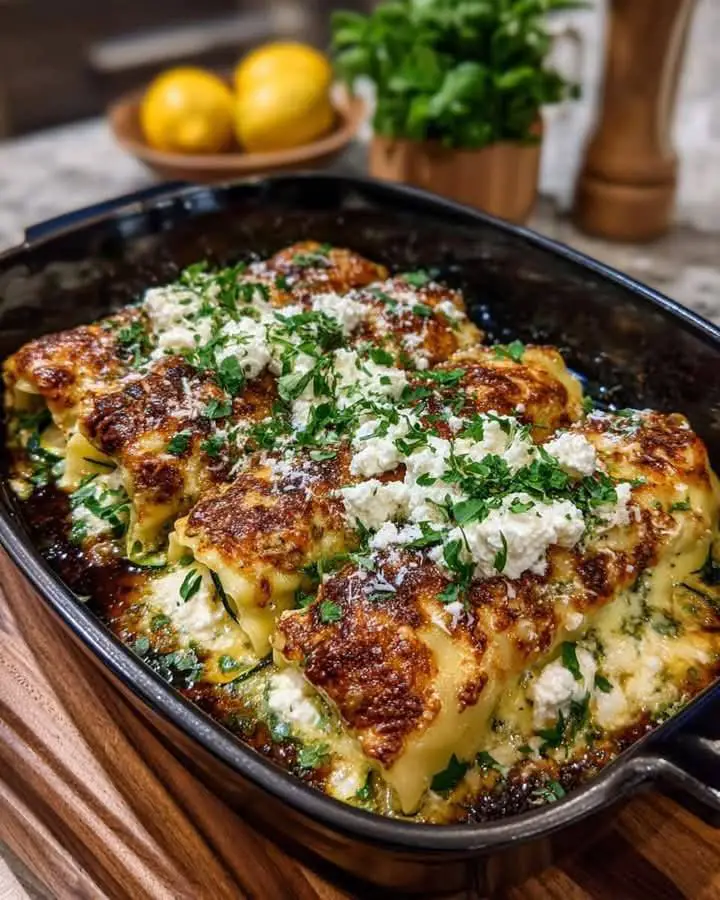 Burrata & Zucchini Lasagna Roll-Ups with Lemon Pesto Drizzle 1 536278173 24223913577257952 527345562166563856 n