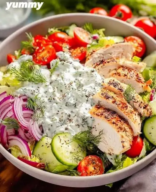 Mediterranean Chicken Salad with Homemade Tzatziki & Garden Vegetables 1 540550089 122204273246302905 2626793727290772122 n
