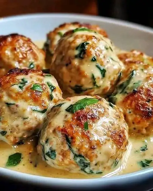 Chicken Ricotta Meatballs with Spinach Alfredo Sauce 1 541750010 122158302488608959 2281114946285433006 n